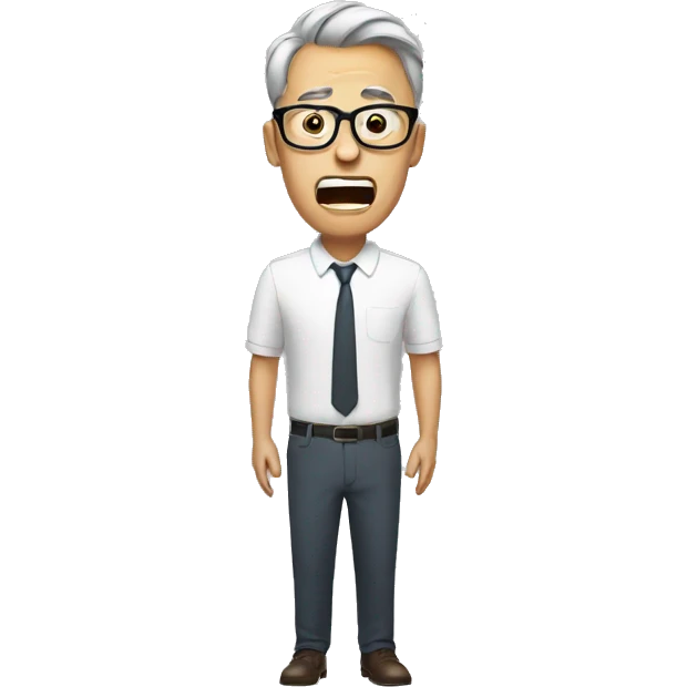 Man with glasses screaming  emoji