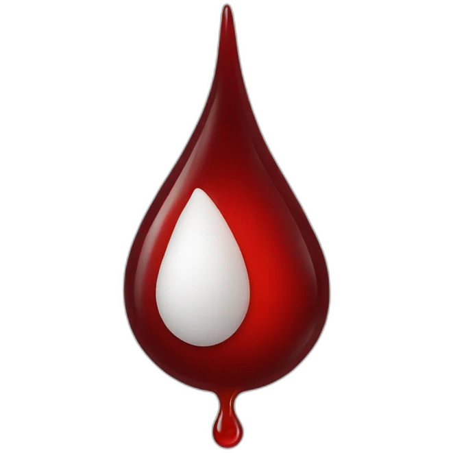 Drop of blood asking a question emoji