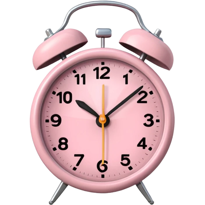 alarm oclock aesthetic and ios.18.1 and to show six in the morning color  light pink no hands clock alarm oclock emoji