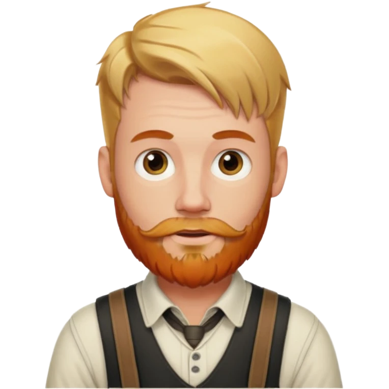 German man with blonde hair and a red beard that’s not long. Put him in a liter hose in. emoji