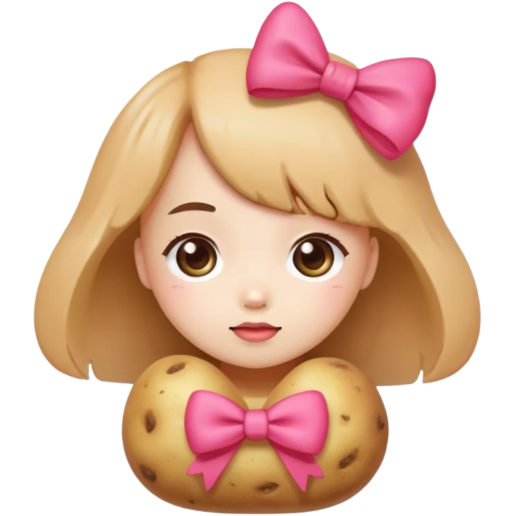 meditater kawaii potato girl bow emoji