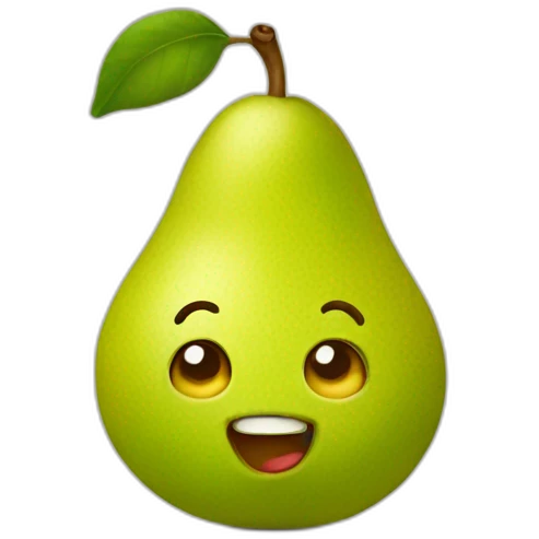 A pear with a face emoji