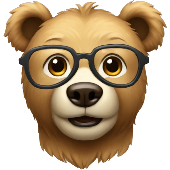 nerdy bear emoji