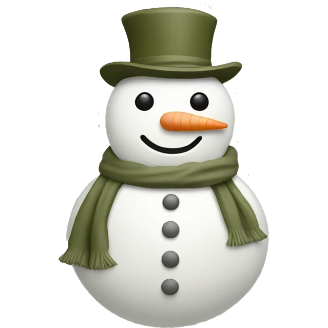 Khaki green and white asthetic snowman emoji