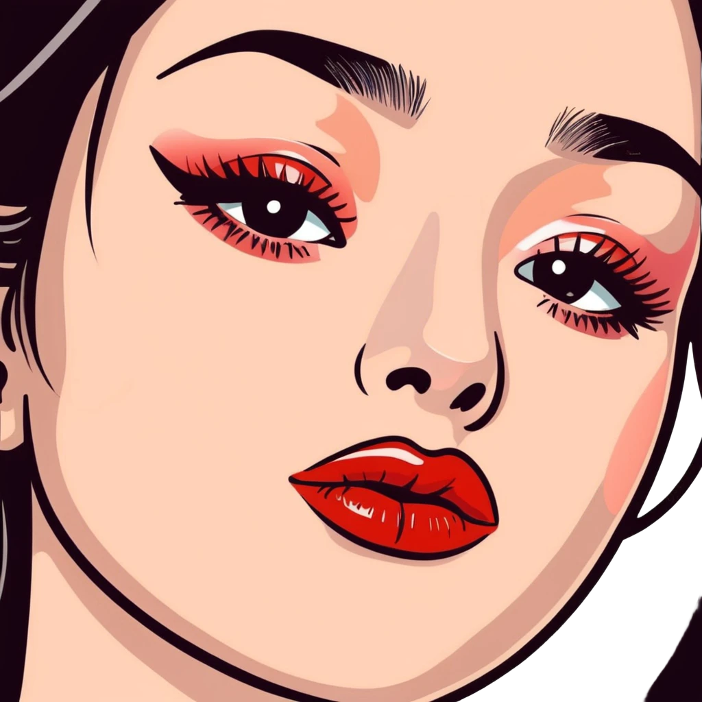full glossy pouty baddie lips with lip liner emoji
