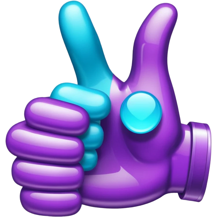 Glitter purple and cian thumbs up emoji