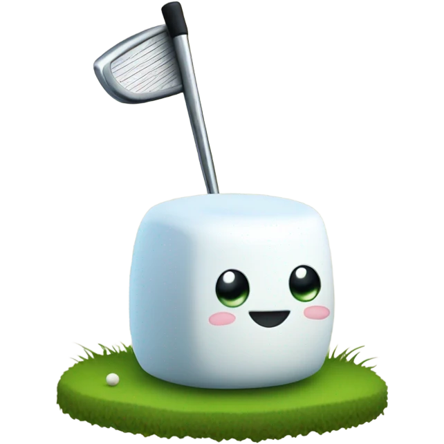 Marshmallow with golf club emoji