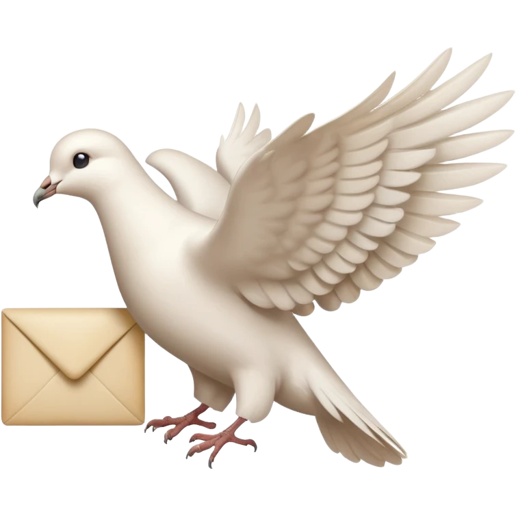 a dove flies with a letter emoji