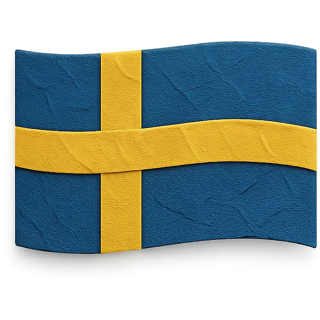 svenska flaggan, Swedish flag, paper craft style, folded paper texture, vibrant colors emoji