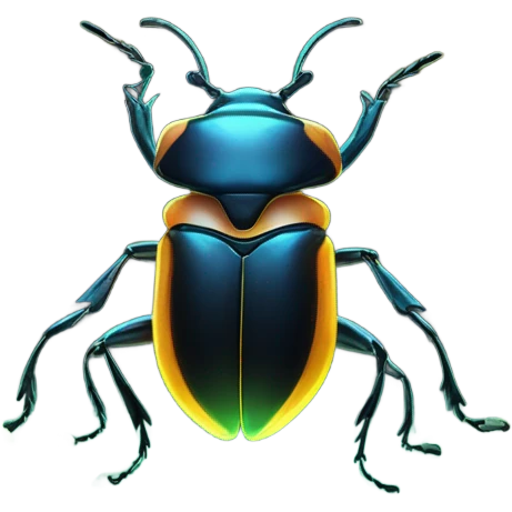 Beatle in front of glowworm cave  emoji