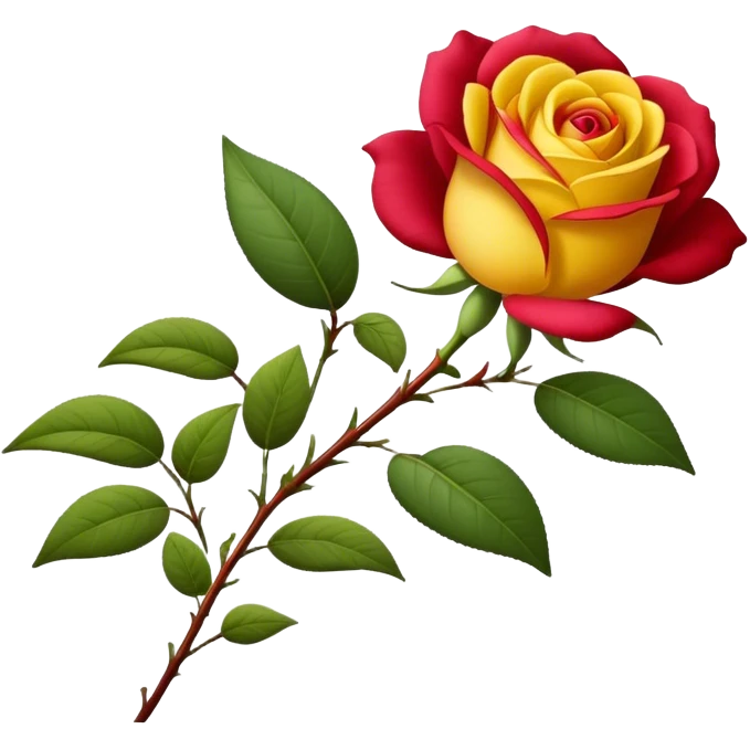 single Bi-Colored Tea Rose, straight stem emoji