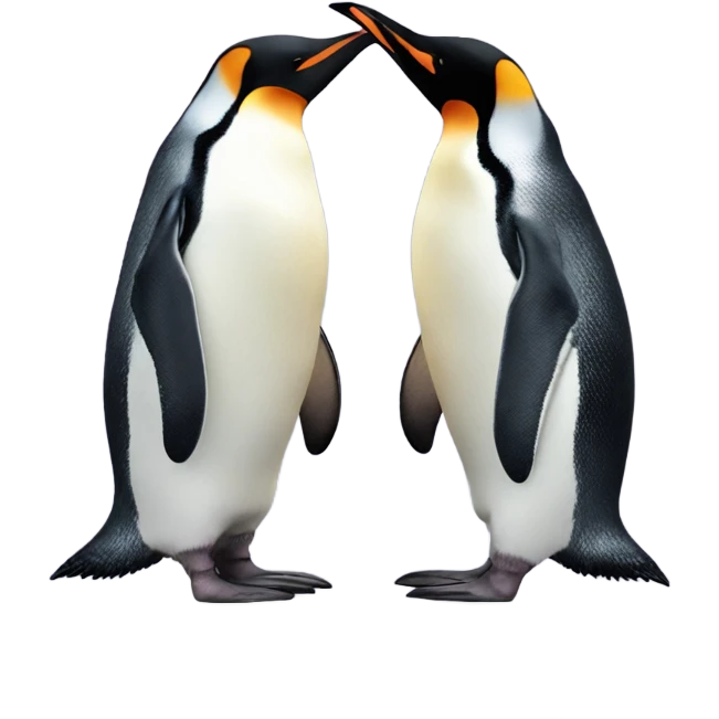 Two penguins animal kissing  emoji