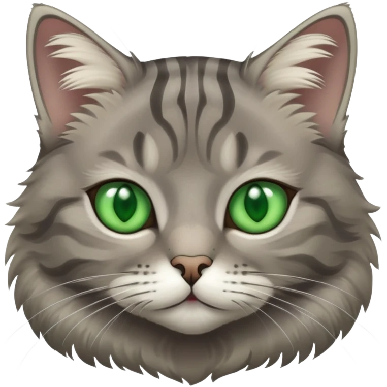grey tabby cat with green eyes emoji