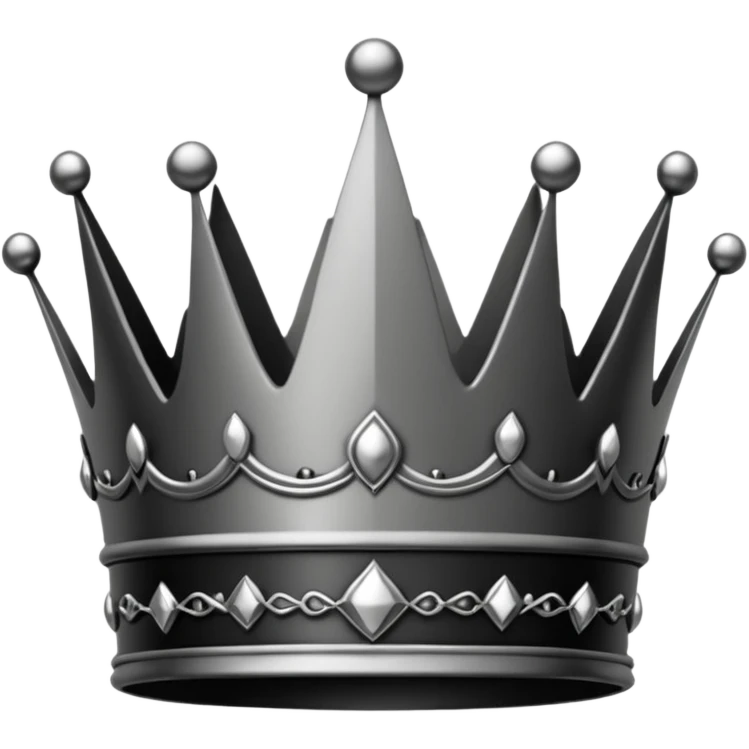 crownfull black and grey dark style emoji