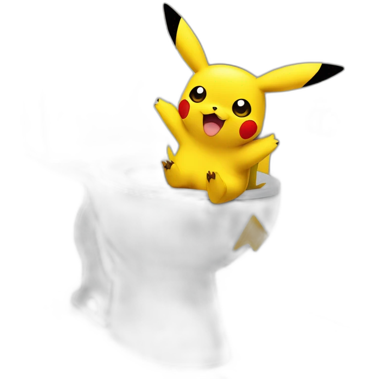 Pikachu on the toilet emoji