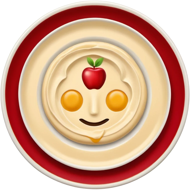 hummus plate, hyper-polished, vibrant, soft gradients, shiny, apple emoji style emoji