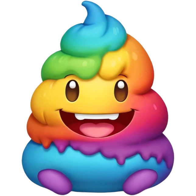 rainbow poop emoji monster emoji