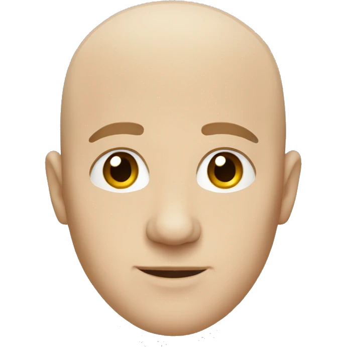 Bald white man with brown eyes emoji