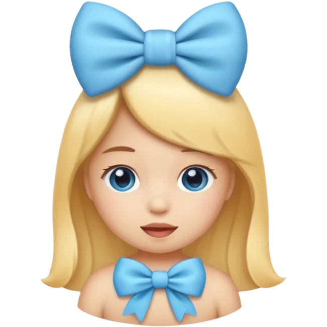 Mache einen coquette emoji ne babyblaue schleife ohne Gesicht  emoji