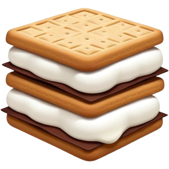 Burgundy smores cookie sandwich isolated  emoji