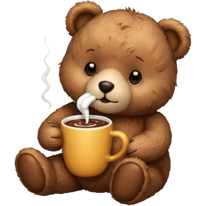 Teddy bear drinking hot chocolate  emoji