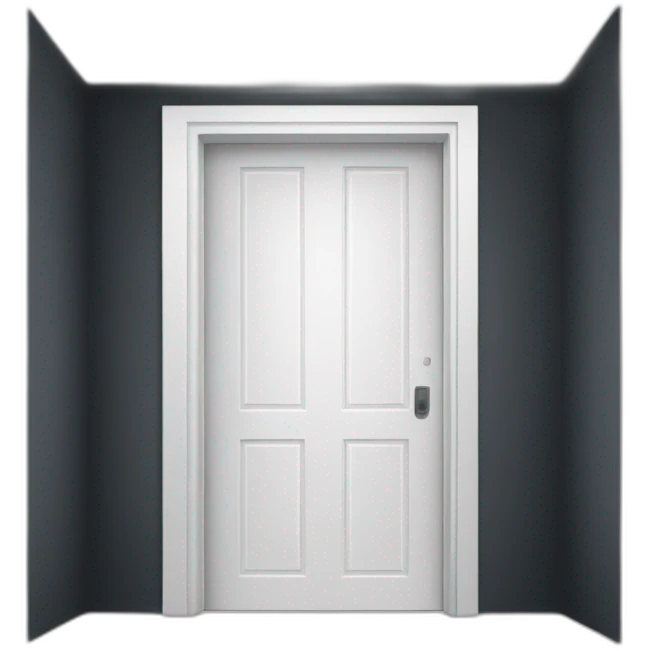 White door half open with dark room emoji