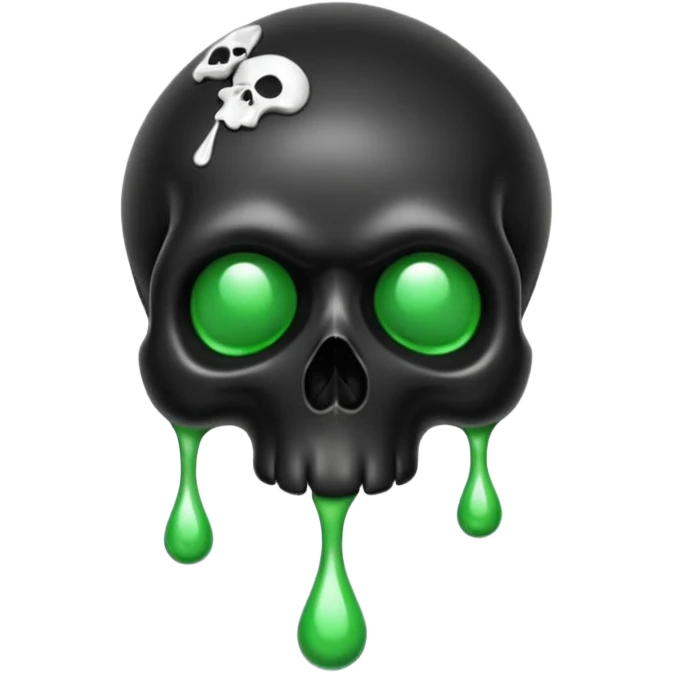 Black Clubs drippy slimey effect with skulls inside emoji