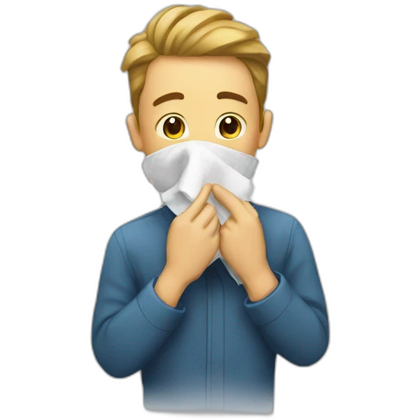 Someone puts a handkerchief on his mouth emoji