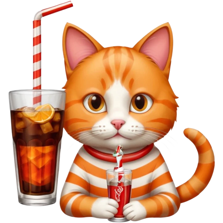 cat drinking a coke emoji