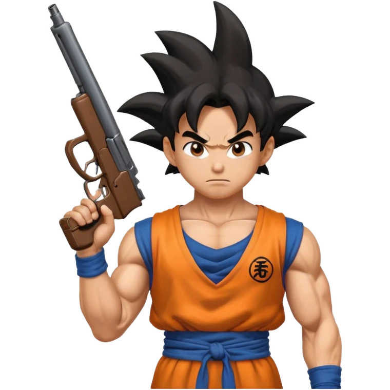 Goku with a gun emoji
