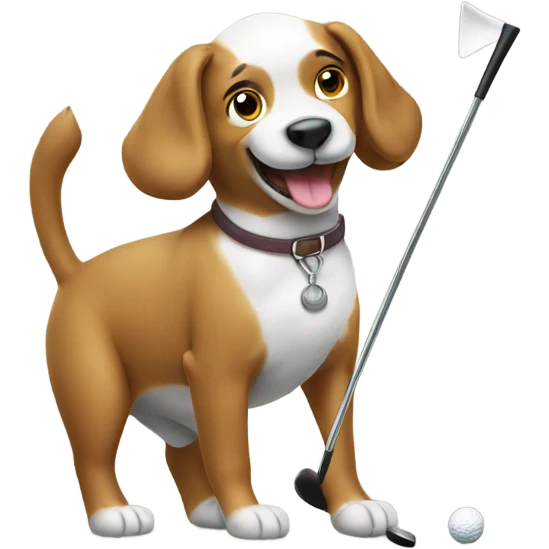 Dog golfing  emoji