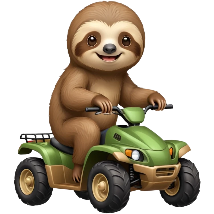 sloth riding a four wheeler emoji