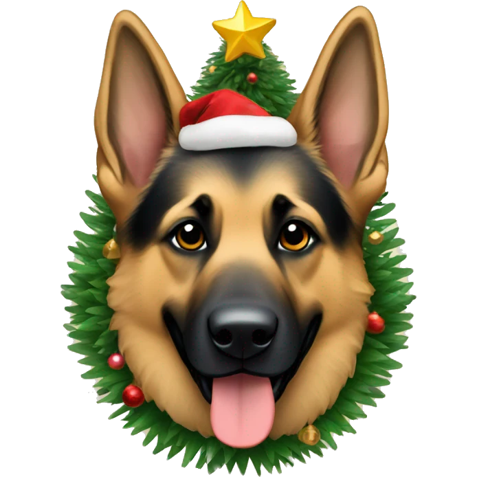 German shepherd with christmas tree  emoji