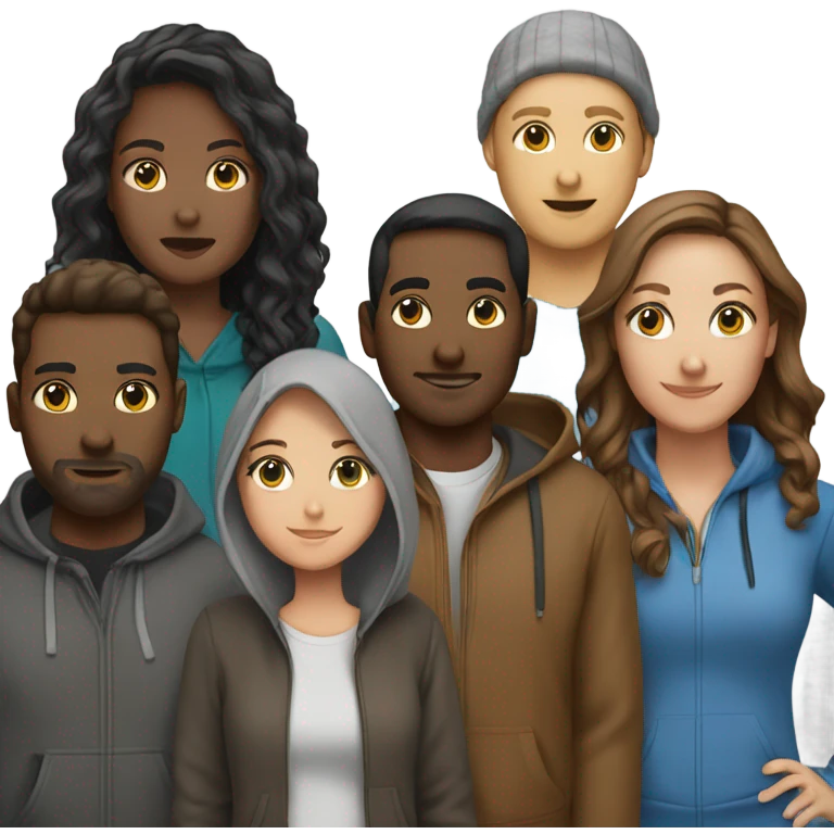 office team with hoodies emoji