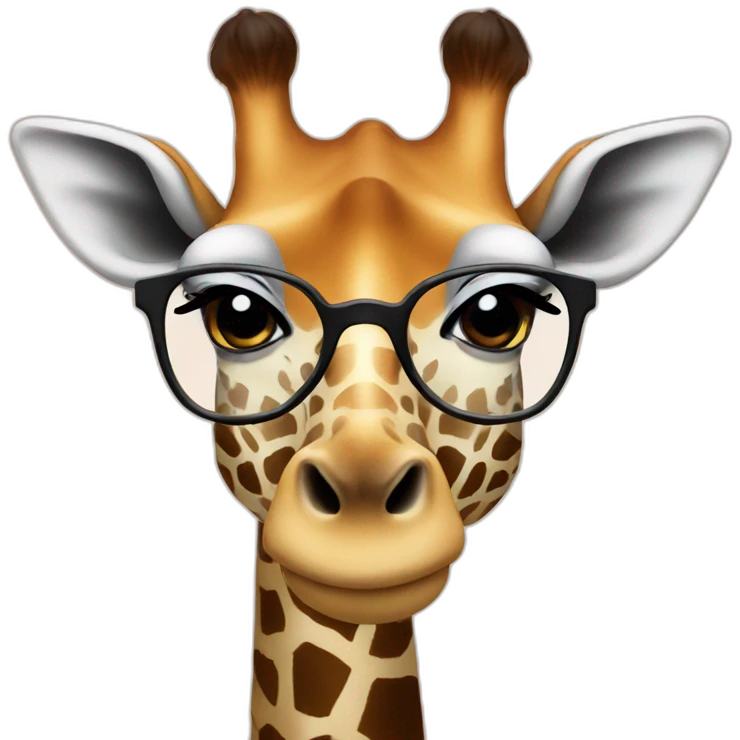 giraffe with glasses emoji