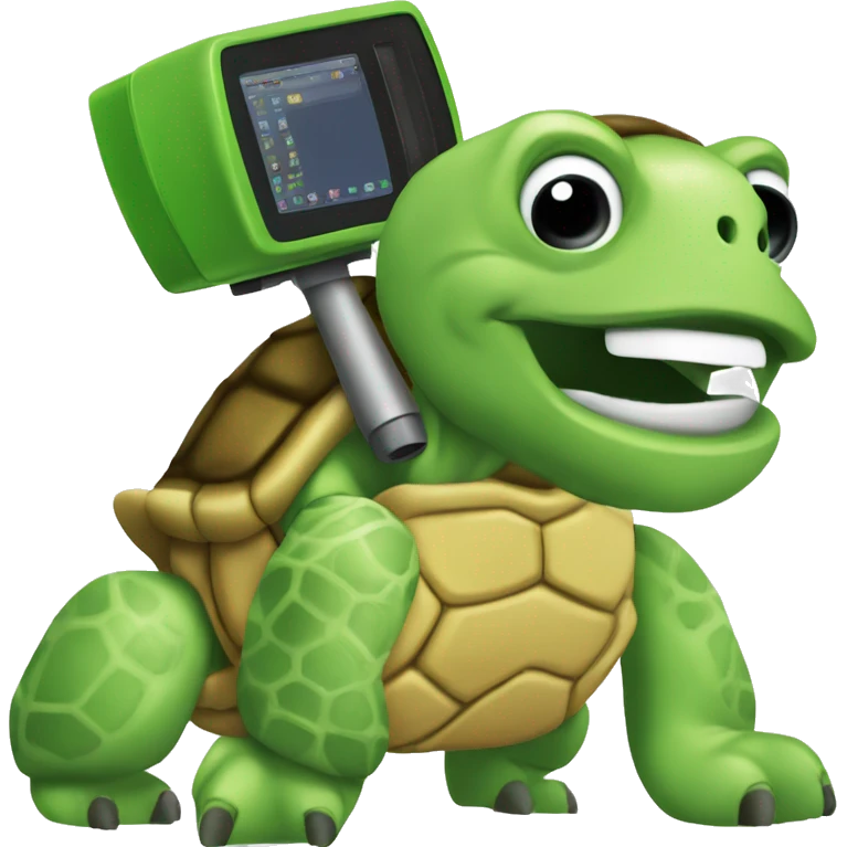 Tortuga con una computadora  emoji