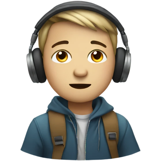 boy listening to music emoji