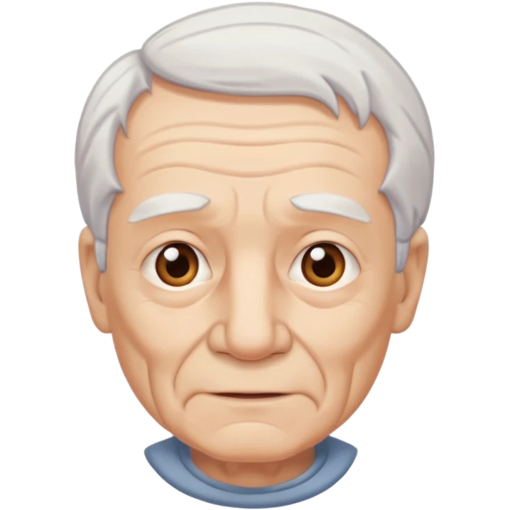 old man white neutral face without moustache and beard with hair emoji
