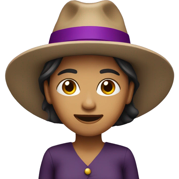 Mujer con sombrero morado  emoji
