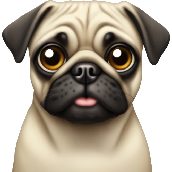 Large eyed pug emoji