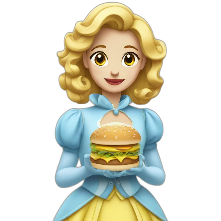 Cendrillon avec un big mac emoji