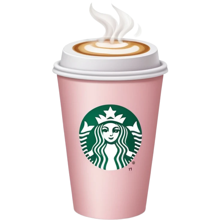Starbucks pale pink paper cup of coffee  emoji