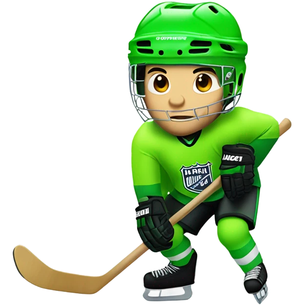 Hockey player neon green emoji