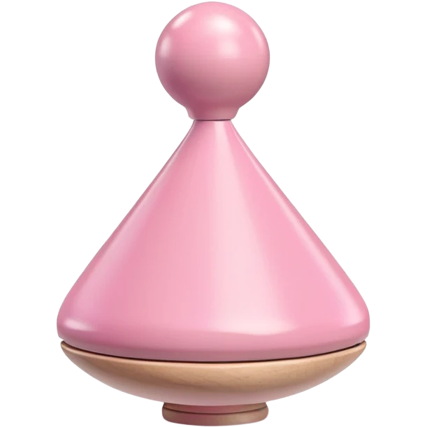 pastel pink spinning top toy for children emoji