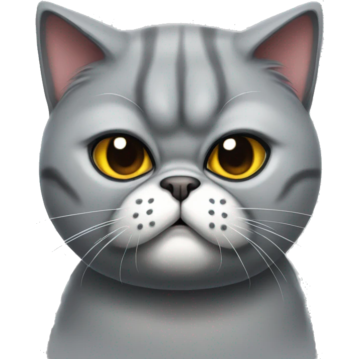 big grey angry Exotic shorthair cat  emoji