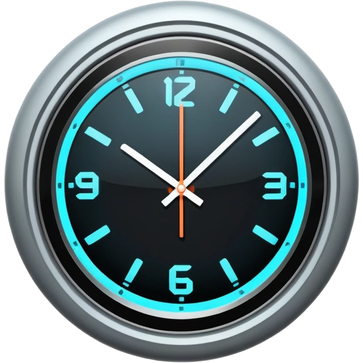 A futuristic clock emoji