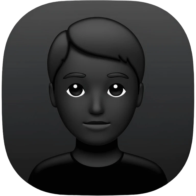 Minimalistic flat vector icon, iOS style, thin black outline on white background. Person silhouette. Black, completely monochrome, matte.  emoji