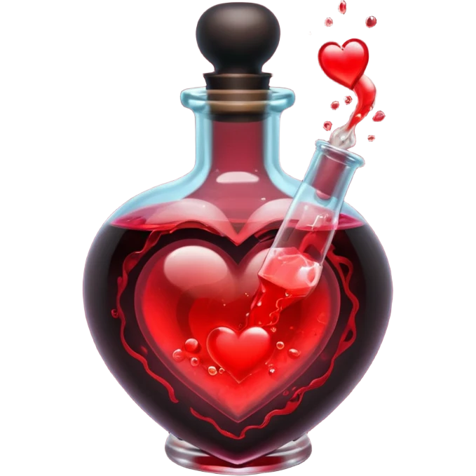 heart with a dark potion bottle emoji