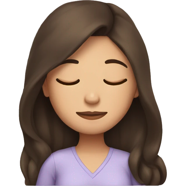 Brunette girl sleeping emoji