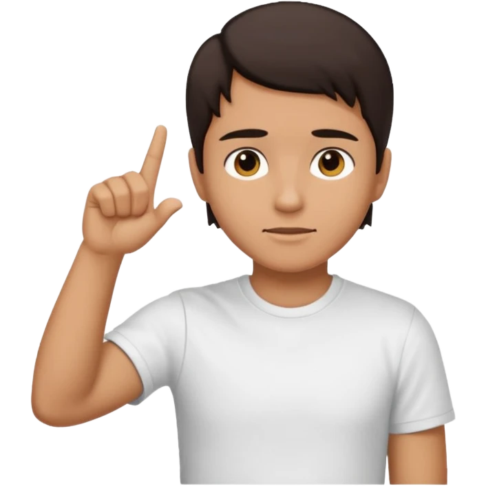 Como el segundo pero con la otra mano se señale la cabeza emoji